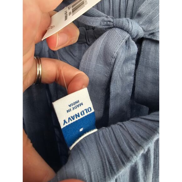 Old Navy Midi Swing Dress Womens Sz S Light Blue Gauze Boho Peasant Prairie - Picture 6 of 6